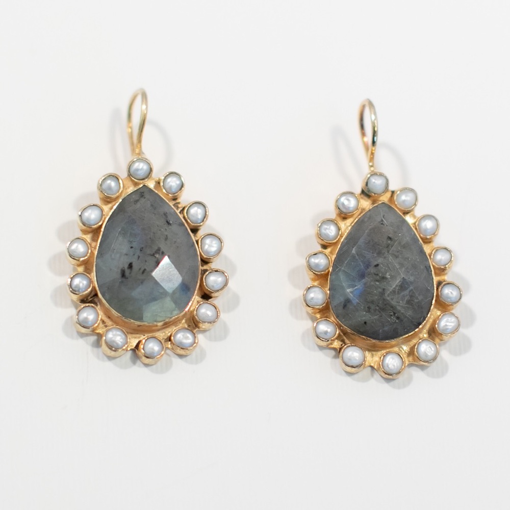 Handmade earrings made from semi precious stones